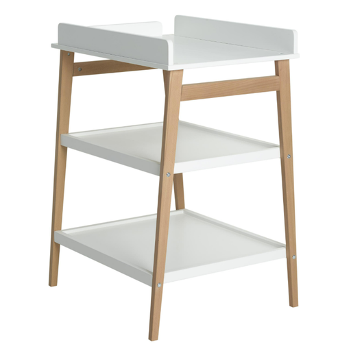 [320851] VERZORGINGSTAFEL, Hip, white/naturel, wit/bruin, 62x98x69cm/Quax, 2 open nis(sen)
