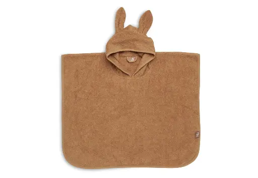 [434589] PONCHO, 12-48M, badcape, caramel, boys/girls, bruin, uni, badstof, met kap, 2022