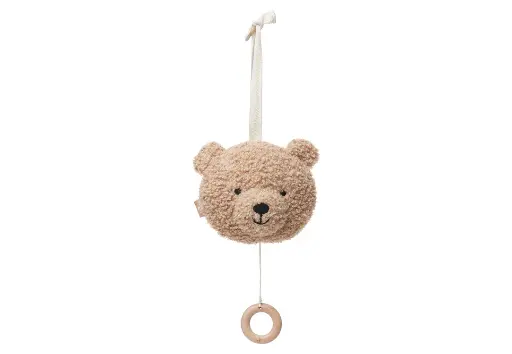 [447176] MUZIEKTREKKER, Teddy Bear biscuit, bruin, berenkop, textiel, +muziek, vanaf 0 maand, Muziekhanger, 2022