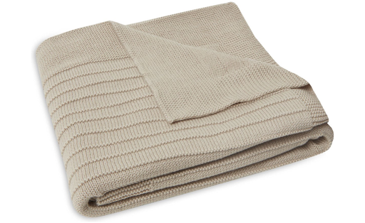 [447715] DEKEN, 75x100cm, Pure Knit nougat, ecru, all over strepen motief, tricot, voor wieg/draagmand/park, 2022