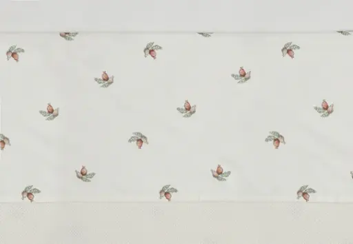 [461115] LAKEN, 75x100, Rosehip, ecru, rozenbottel print, katoen, voor wieg/draagmand/park, SS23