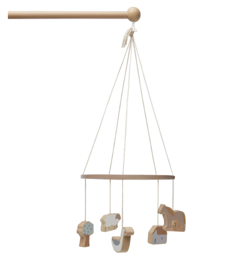 [461135] MOBIEL, Wooden Baby Mobile, Farm, multikleur, uni, hout, Dia: 20 cm, decoratie, SS23