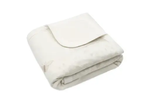 [471171] DEKEN, 75x100cm, Dreamy Mouse, ecru/ multikleur, aop muisjes in tuin/uni, fleece/velours, voor wieg/draagmand/park