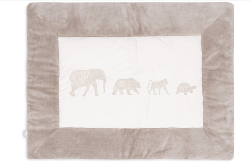 [471188] PARKLEGGER, 75x95cm, Animals nougat, bruin/ecru, uni, print 4 dieren, velours, kadermodel