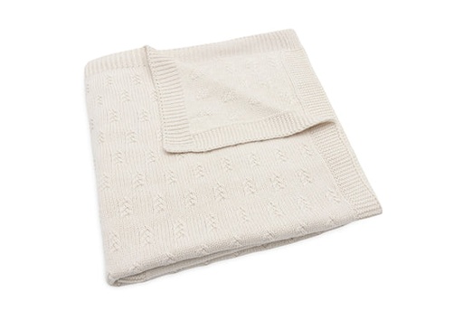 [471227] DEKEN, 100x150cm, Grain Knit oatmeal, ecru, all over graan motief/uni, tricot, voor babybed 60x120/babybed 70x140