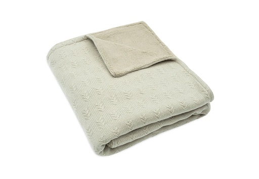 [471236] DEKEN, 100x150cm, Grain Knit olive green , groen, ao graan motief/uni, tricot/ coral fleece, TOG 2.0, bb 60x120/70x140