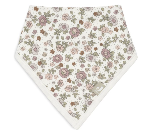 [471238] SLABBETJE, Retro Flowers, ecru/roze/ groen, aop bloemen, drukknopensluiting, jersey, 24.5x37cm, 2 stuks