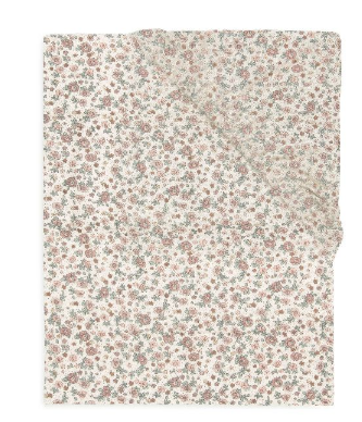 [471245] HOESLAKEN, 70x140cm, roze/groen/ecru, vr babybed 70x140, aop bloemen, Retro Flowers, jersey, 100% katoen, 1 stuk