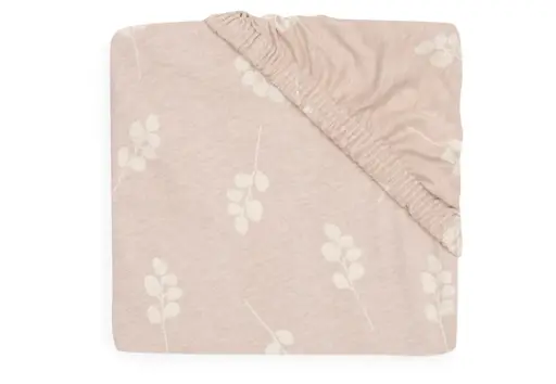 [471261] HOESLAKEN, 70x140cm, roze/ecru, vr babybed 70x140, aop takjes, Twig wild rose, jersey, 100% katoen, 1 stuk