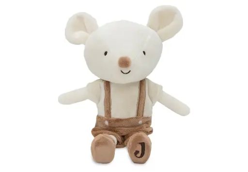 [471268] POP, Mouse Bowie, bruin/ecru, muis, textiel, vanaf 0 maand, met short en bret bretellen