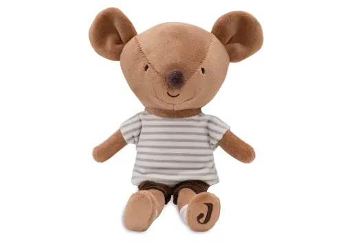 [471269] POP, Mouse Jackie, bruin/ecru, muis, textiel, vanaf 0 maand, met short en T-shirt met strepenprint