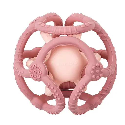 [402672] BAL, Silicon, pink, roze, uni, siliconen, set van 2 ballen, vanaf 3 maanden
