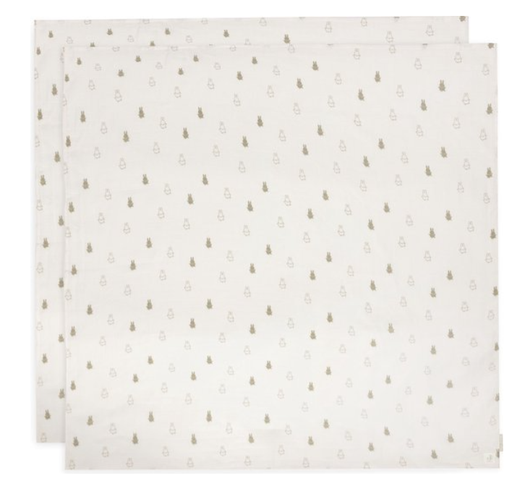 [475083] TETRA DOEK, 115x115cm, Large, Happy Miffy olive green, ao nijntje print, deken/wikkeldeken, 2 stuk(s), 2023