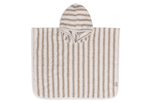 [483992] PONCHO, M80-104, badcape, Stripe Terry olive green, boys/girls, all over strepen print, badstof, met kap, VJ2024