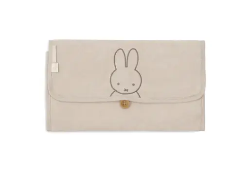 [483947] LUIERMATJE, Miffy nougat, bruin, uni/print nijntje, herbruikbaar, open 70x71cm, VJ2024