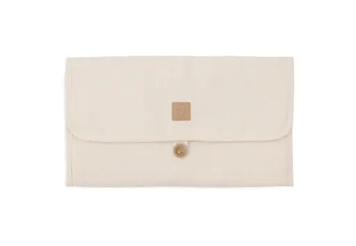 [483949] LUIERMATJE, Twill natural, bruin, uni linnenlook, herbruikbaar, open 70x71cm, VJ2024