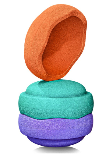 [461638] STAPELSTEIN RAINBOW , set 3 , secondary classic, set 3 stenen, oranje/groen/viol et, rainbow original ,secondary classic