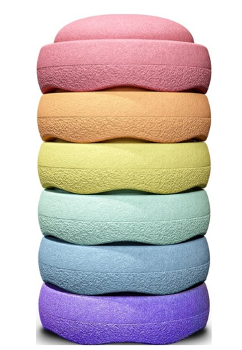 [461644] STAPELSTENEN/BLOKKEN, Original, rainbow pastel, uni, 12M, dia 27.5 cm, H 12 cm, max belast. 180 kg, 6 stuk(s)