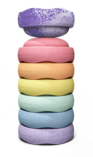 [475697] STAPELSTENEN/BLOKKEN, Special Fusion 6+1, rainbow pastel, multikleur, uni, 6 stenen + fusion steen (violet)