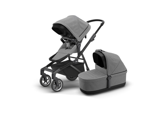 [390296] WANDELWAGEN, Sleek, grey melange on black, +DM, fr zwart/alu, omkb zit, duwb black/zwart, tot 22kg, vierwieler, 2020