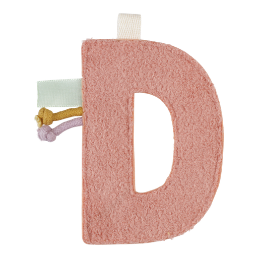 [452409] Little Dutch | Vlaggenlijn Textiel Letter D Teddy Roze 10cm