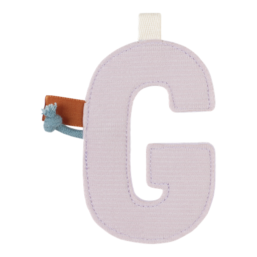 [452412] Little Dutch | Vlaggenlijn Textiel Letter G Geribbeld Paars 10cm