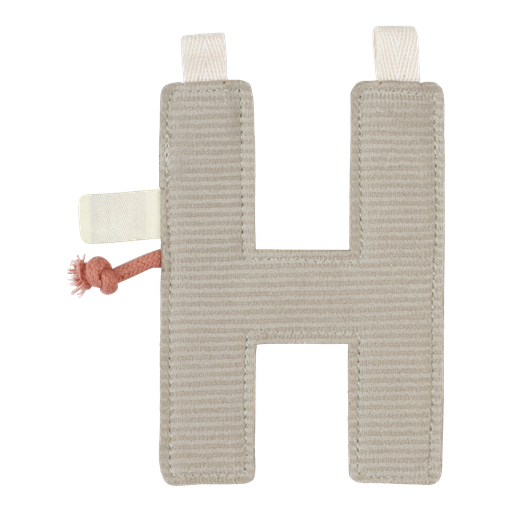 [452413] Little Dutch | Vlaggenlijn Textiel Letter H Geribbeld Grijs 10cm