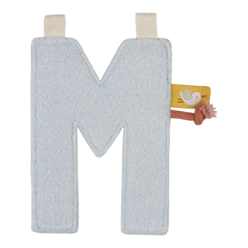 [452419] Little Dutch | Vlaggenlijn Textiel Letter M Teddy Grijs 10cm