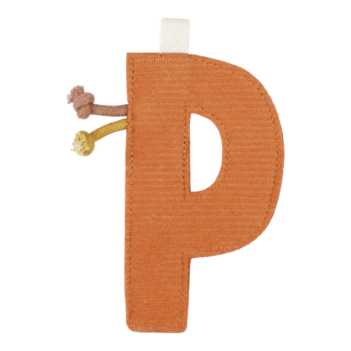 [452422] Little Dutch | Vlaggenlijn Textiel Letter P Geribbeld Oranje 10cm