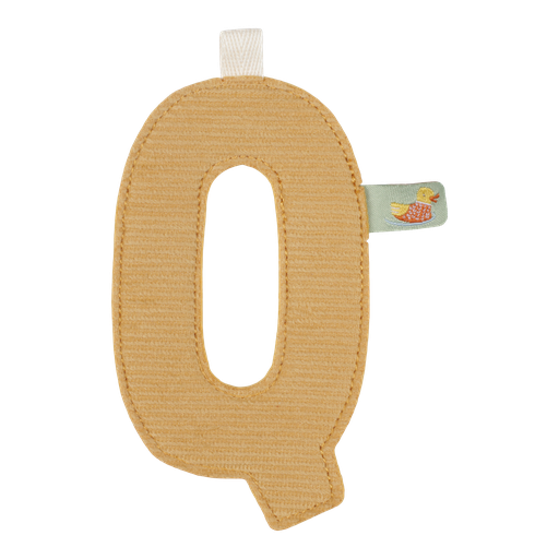 [452423] Little Dutch | Vlaggenlijn Textiel Letter Q Geribbeld Geel 10cm