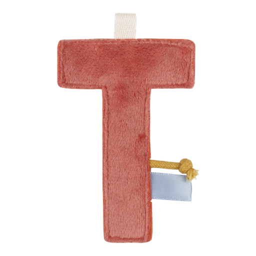 [452426] Little Dutch | Vlaggenlijn Textiel Letter T Velours Bruin 10cm