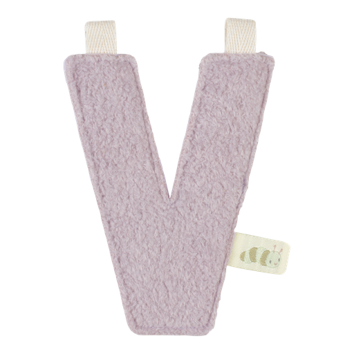 [452428] Little Dutch | Vlaggenlijn Textiel Letter V Teddy Paars 10cm