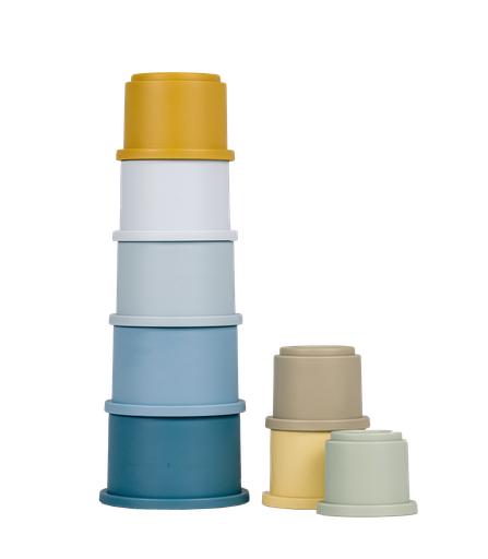 [462905] STAPELPYRAMIDE, Stapelbekers, blauw, geel/groen/blauw, uni, kunststof, vanaf 6 maanden, educatief speelgoed