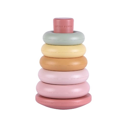 [475853] Little Dutch | Stapelpyramide Stapelringen Roze +6m