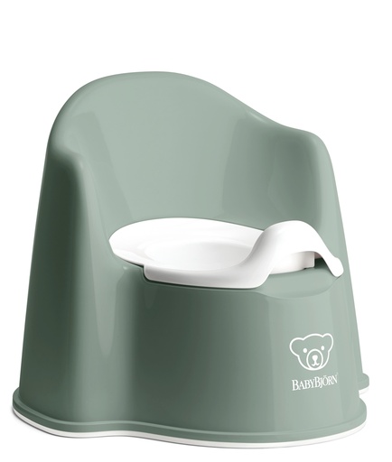 [376812] WC-POTJE, Potty Chair, deep green/white, wit/groen, uni/print beer, met rug, 2020