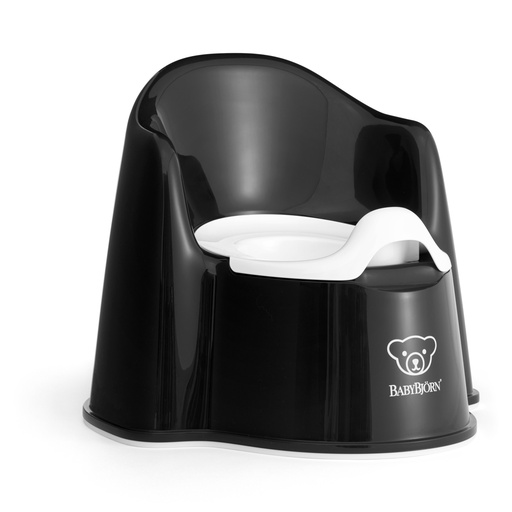 [442678] WC-POTJE, Potty Chair, black/white, wit/zwart, uni/print beer, met rug