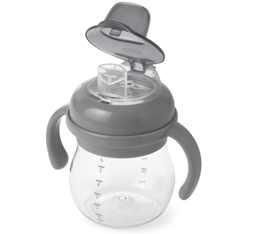 [446275] DRINKBEKER, 150 ml, Transitions Soft Spout Cup with Handles, grey, grijs, uni, handvatten, deksel, drinktuit