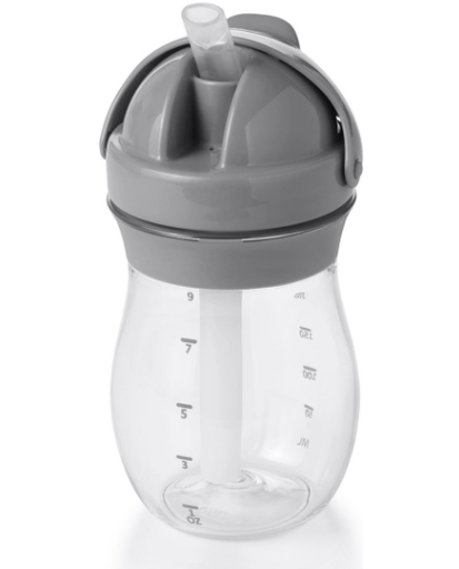 [446276] DRINKBEKER, 250 ml, Transitions Grote Rietjesbeker, grey, grijs, uni, kunststof, deksel, rietje, 1 stuk(s)