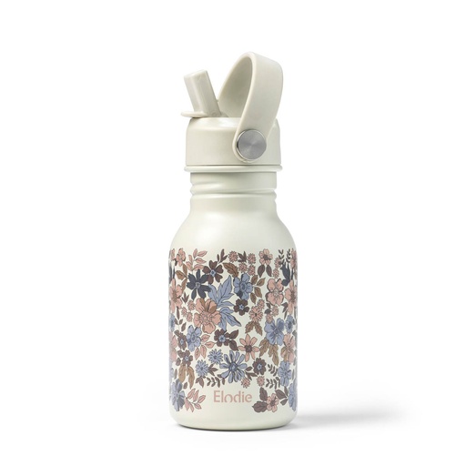 [473690] DRINKBEKER, 450 ml, Water Bottle, blue garden, all over bloemen motief, RVS, handvat, rietje, 1 stuk(s), 2023