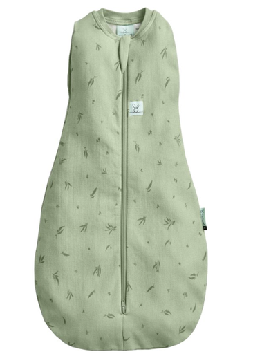 [475747] SLAAPZAK, 70cm, ZM, 1.0TOG, willow, groen, Cocoon Swaddle Bag, Mild Pouch, aop bladeren, bio katoen/bamboe, 2023