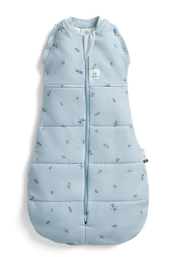[475759] SLAAPZAK, 60cm, ZM, 2.5TOG, dragonflies, blauw, Cocoon Swaddle Bag, Warm Pouch, aop libellen, bio katoen, 2023