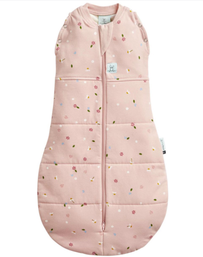 [475762] SLAAPZAK, 70cm, ZM, 2.5TOG, daisies, roze, Cocoon Swaddle Bag, Warm Pouch, aop bloemen, bio katoen, 2023
