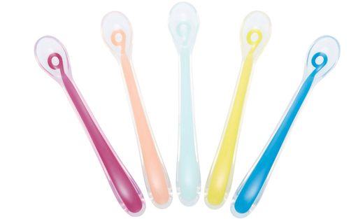 [328333] LEPEL, 5 delig, Baby Spoons - eerste leeftijd, geel/oranje/rood/blauw, uni, bestek