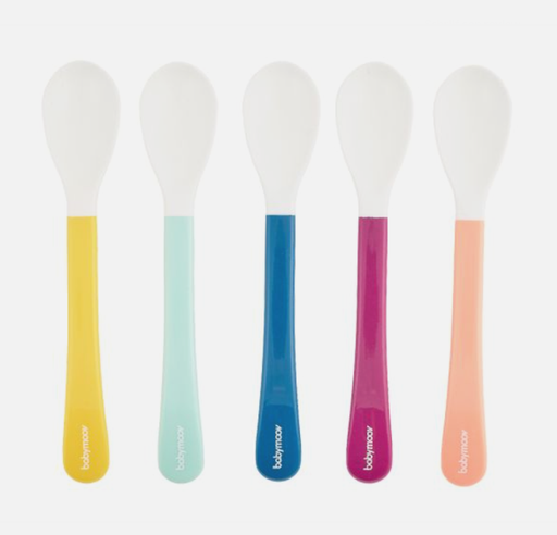 [328341] LEPEL, 5 delig, Veelkleurige lepels - tweede leeftijd, geel/oranje/rood/blauw, uni, bestek