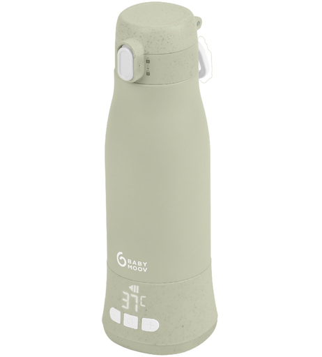 [485006] FLESVERWARMER, Moov & Feed, sage, groen, behoudt 7 uur de temperatuur, oplaadbaar via USB, 2024