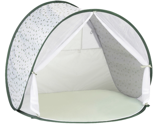 [486011] UV TENT, Anti-UV Tent, provence,wit/groen, uni/all over bomen print,kunststof, vanaf 0 maand
