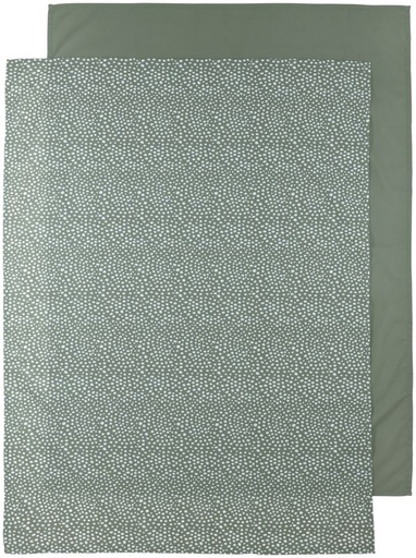 [400830] LAKEN, 100x150, Cheetah, forest green, uni/all over cheetah print, katoen, voor babybed, 2 stuk(s)