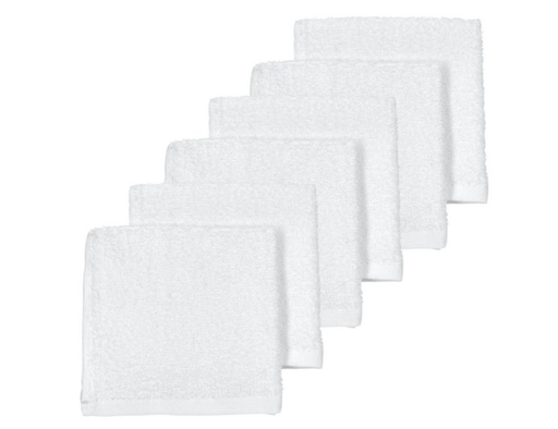 [425351] MONDDOEK, 30x30cm, Basic Badstof, wit, uni, monddoekje, 6 stuk(s)
