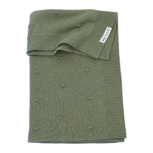 [449868] DEKEN, 100x150cm, TOG 0.8, Mini Knots, forest green, all over 3D mini noppen/uni, trico, voor babybed