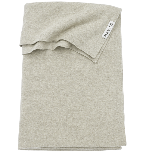[449889] DEKEN, 100x150cm, TOG 0.9, Basic, sand melange, ecru, uni, tricot, voor babybed, Knit Basic